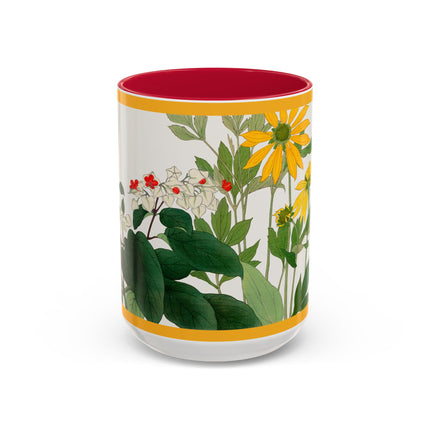 Clerodendrum & Rudbeckia Flower by Tanigami Kônan Colorful Mugs (11oz, 15oz)
