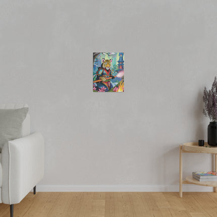 Cyberpunk Leopard Matte Canvas, Stretched, 0.75"