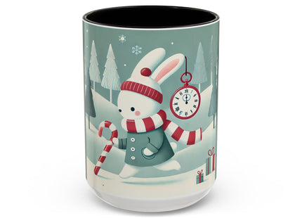 Candy Cane Timekeeper Bunny Colorful Mugs (11oz, 15oz)