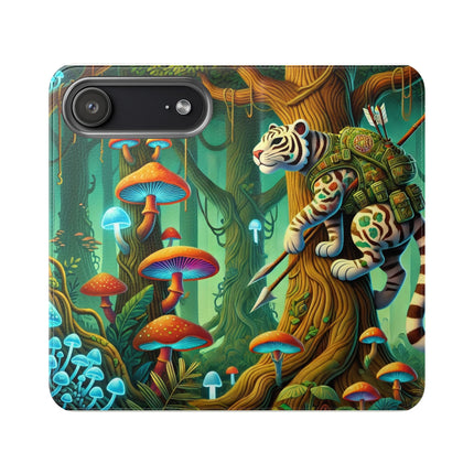 🐅🌿 Silent Stripes Flip Case – Stealth, Grace & Enchanted Forest