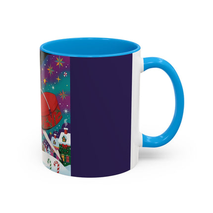🎁✨ The Lady Of The Christmas Hatbox Colorful Mug – Art Deco Holiday Fantasy