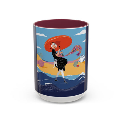 Beachside Promenade Colorful Mugs – Chic Summer Stroll & Coastal Glamour