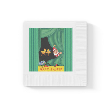 Easter Elf's Whimsy White Coined Napkins