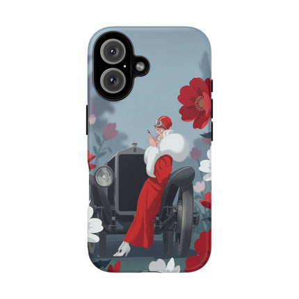 🚗🌺 The Lady Of The Grand Touring Car Phone Case – Art Deco Motoring Elegance