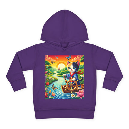 Sailor Kitten’s River Adventure Toddler Pullover Fleece Hoodie