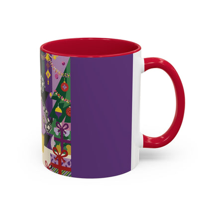 🎁✨ The Lavender Christmas Masquerade Colorful Mug – Art Deco Holiday Fantasy