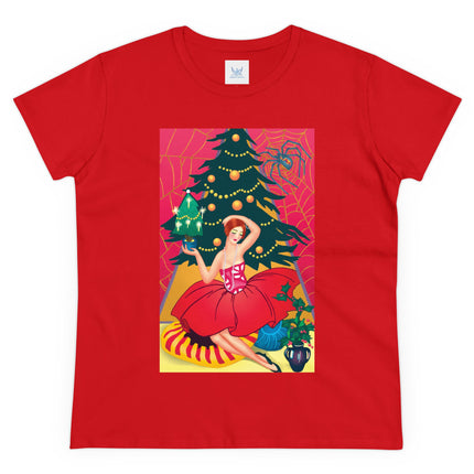 Art Deco Christmas Enchantment Women's Midweight Cotton Tee