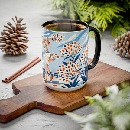 🌼🧡 The Polka Dot Wind Dancer Colorful Mug – Art Deco Fashion Whimsy
