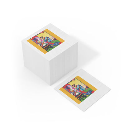 A Timeless Journey by Umberto Brunelleschi White Coined Napkins