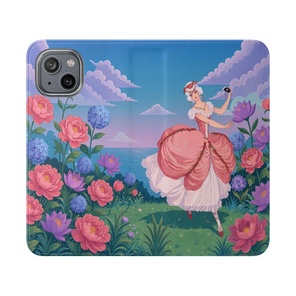 🌸🩰 The Garden Dancer Flip Case – Art Deco Floral Whimsy