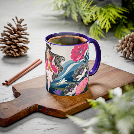 🌸🎀 The Pink Lace Garden Promenade Colorful Mug – Art Deco Fashion Elegance