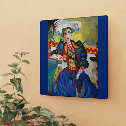 A Mulher by Amadeo de Souza-Carosa Acrylic Wall Clock, Round and Square