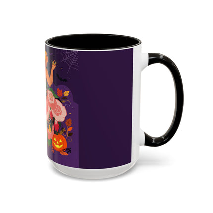 🌹🎃 The Lady Of The Haunted Rose Garden Colorful Mug – Romantic Halloween Charm