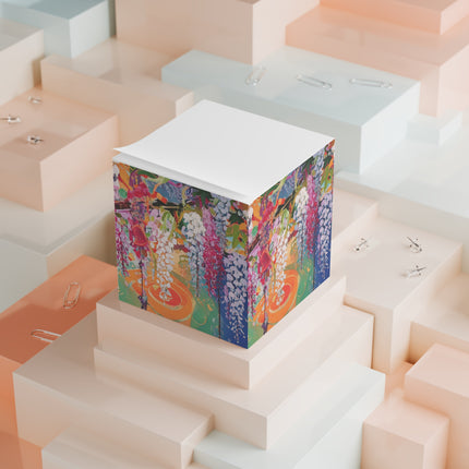 Golden Wisteria Elegance Note Cube