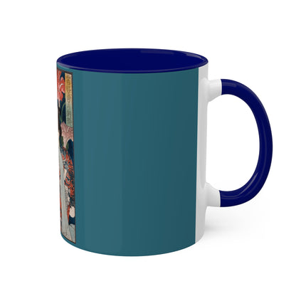 Modern Gallants with Morning Glories by Tsukioka Yoshitoshi Colorful Mugs, 11oz