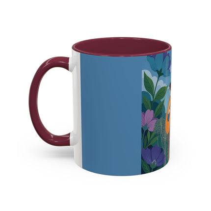 The Lady And The Sea Breeze Colorful Mugs – Art Deco Coastal Serenity