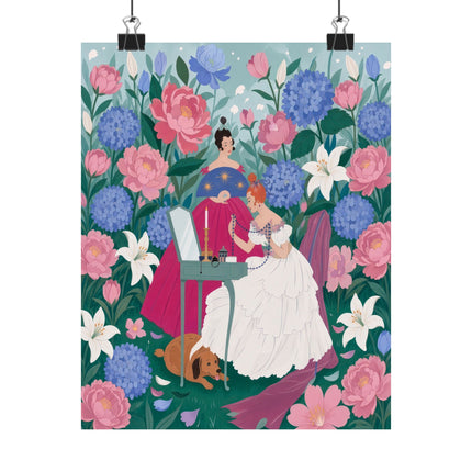 🌸💎 The Garden Of Little Treasures Matte Vertical Poster – Art Deco Floral Elegance