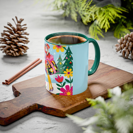 🌸🎄 Christmas In The Winter Garden Colorful Mug – Whimsical Holiday Fantasy