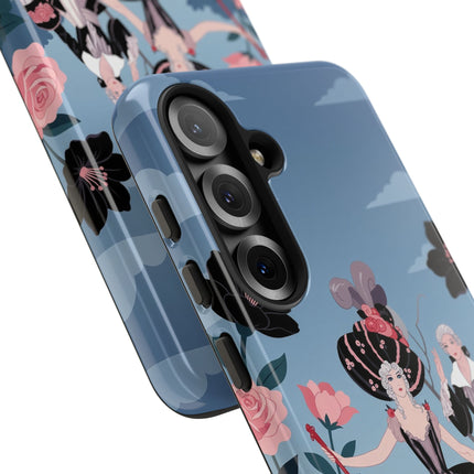 🌹🎭 The Rose Masquerade Promenade Phone Case – Art Deco Floral Elegance