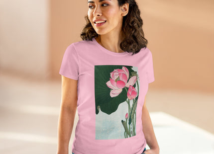 Blooming Lotus Flowers by Ohara Koson Women's Midweight Cotton Tee
