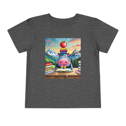 Hippos Hit the Books Toddler Short Sleeve Tee