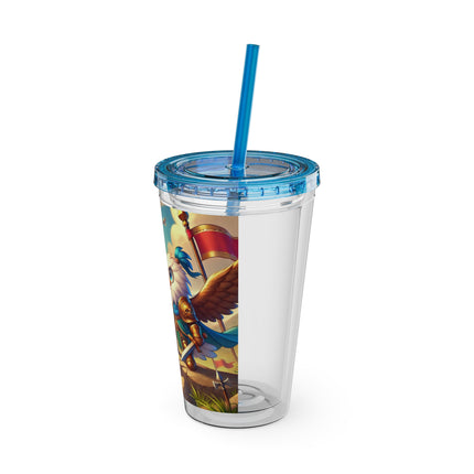 Watchful Guardian Sunsplash Tumbler with Straw, 16oz
