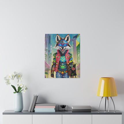 Cyber Hyena Matte Canvas, Stretched, 0.75"