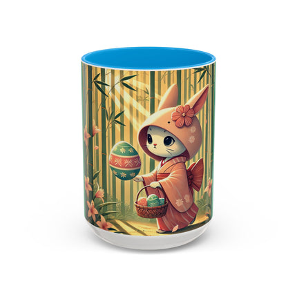 Geisha Kitten’s Easter Stroll Colorful Mugs (11oz, 15oz)