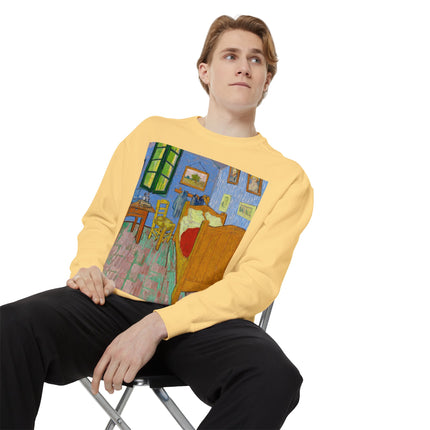 The Bedroom by Vincent van Gogh Unisex Garment-Dyed Sweatshirt