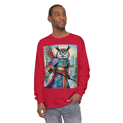 Cyberpunk Samurai Owl Long Sleeve T-Shirt