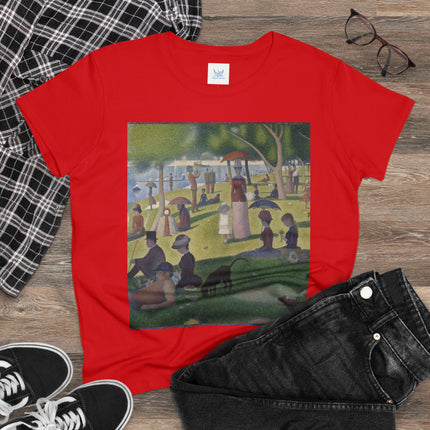 A Sunday on La Grande Jatte by Georges Seurat Women's Midweight Cotton Tee