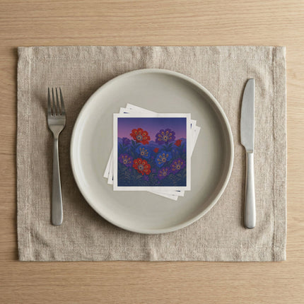 🦚🌺 The Peacock Jewel Twilight Garden Napkins – Art Deco Floral Elegance