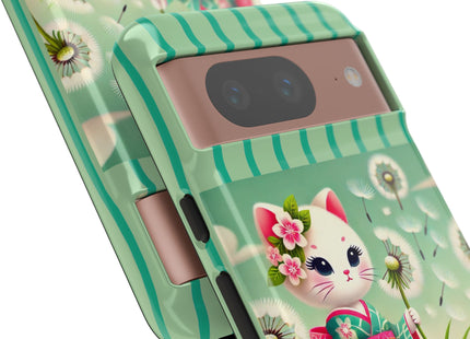 Geisha Kitten and the Dandelion Phone Cases