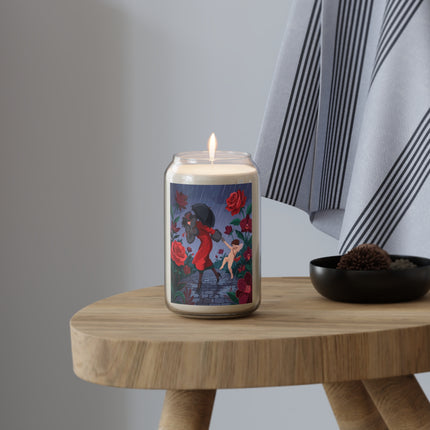 🌹☔ The Lady Of The Rainy Rose Garden Scented Soy Candle – Art Deco Floral Fantasy