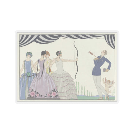 Visez au coeur, belles dames! by George Barbier Kiss-Cut Stickers (4 Sizes)