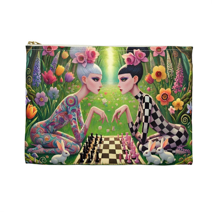 The Spring Gambit: A Fairy’s Move Flat Pouch – Whimsical Chess & Spring Magic