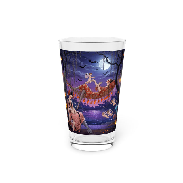 🌙🎃 Moonlit Mischief In The Pumpkin Grove Glass, 16oz – Whimsical Halloween Fantasy