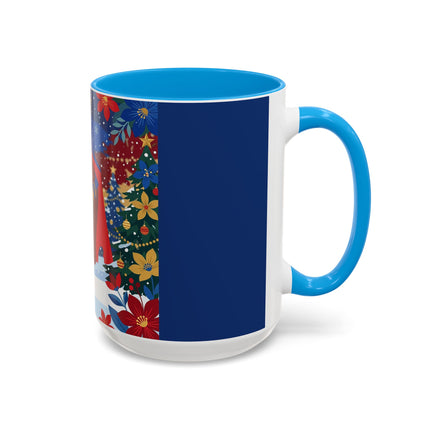 🎭❄️ The Christmas Masquerade Lady Colorful Mug – Art Deco Holiday Fantasy