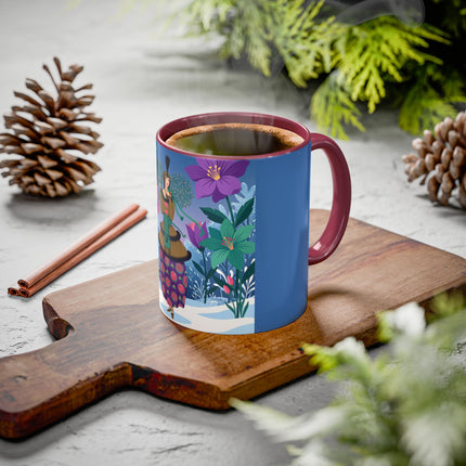 🌹❄️ The Holly Rose Of Winter Colorful Mug – Art Deco Christmas Garden