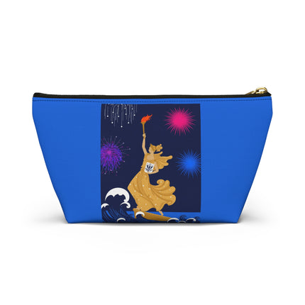 Liberty's Triumph Cosmetic Bag – Art Deco Victory & Golden Grandeur
