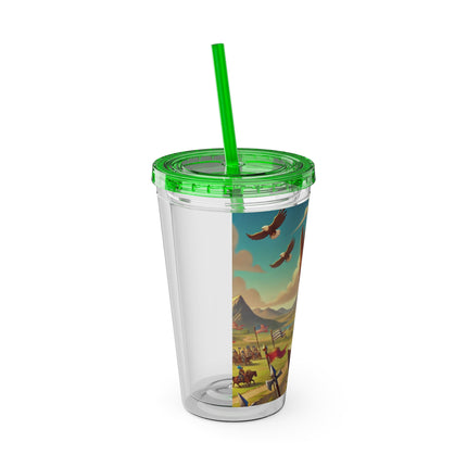 Watchful Guardian Sunsplash Tumbler with Straw, 16oz