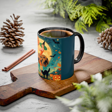 🦇🎃 The Witch Of Batwing Pumpkin Hollow Colorful Mug – Moonlit Halloween Charm