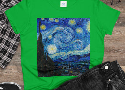 The Starry Night by Vincent Van Gogh Women's Midweight Cotton Tee