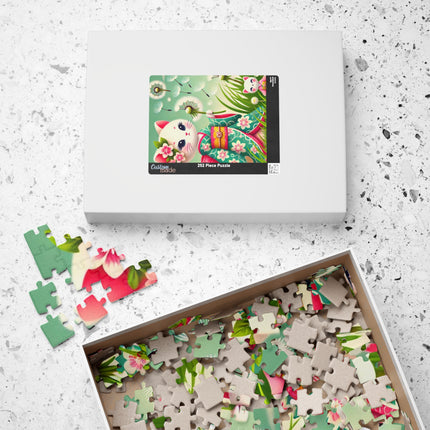 Geisha Kitten and the Dandelion Wish Puzzle (110, 252, 520-piece)