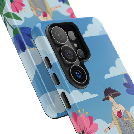 🌸🎩 The Lady Of The Grand Flower Garden Phone Case – Art Deco Fashion Illustration