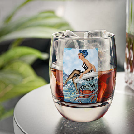 Playful Waves and Fashion Follies Whiskey Glass