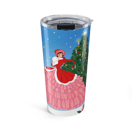 🎄🌸 The Lady Of The Christmas Rose Tumbler – Art Deco Holiday Romance