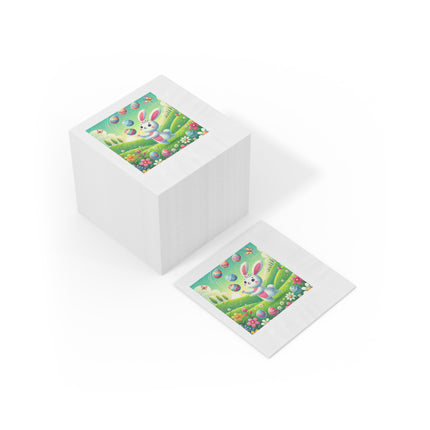 Easter Bunny’s White Coined Napkins