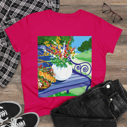 Blooming Harmony Women's Midweight Cotton Tee
