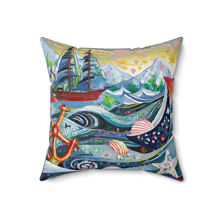 Nautical Patterns Spun Polyester Square Pillow